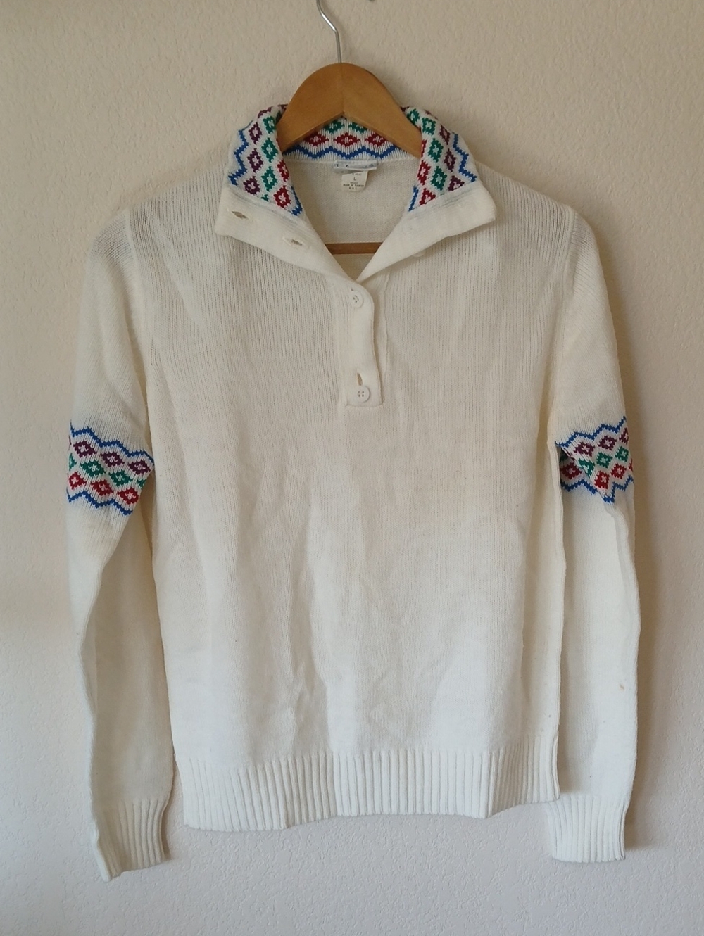 Vintage Levi's 70s Quarter Button Acrylic Sweater